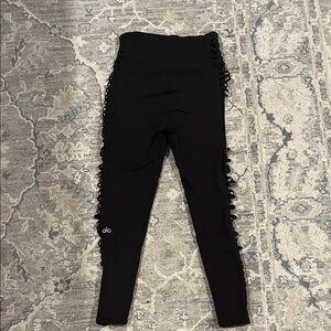 ALO Yoga Black Leggings with Sheer Detail